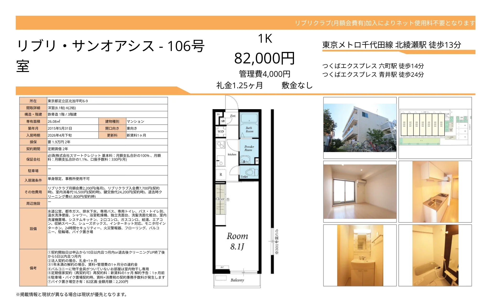 リブリサンオアシス 106号 0