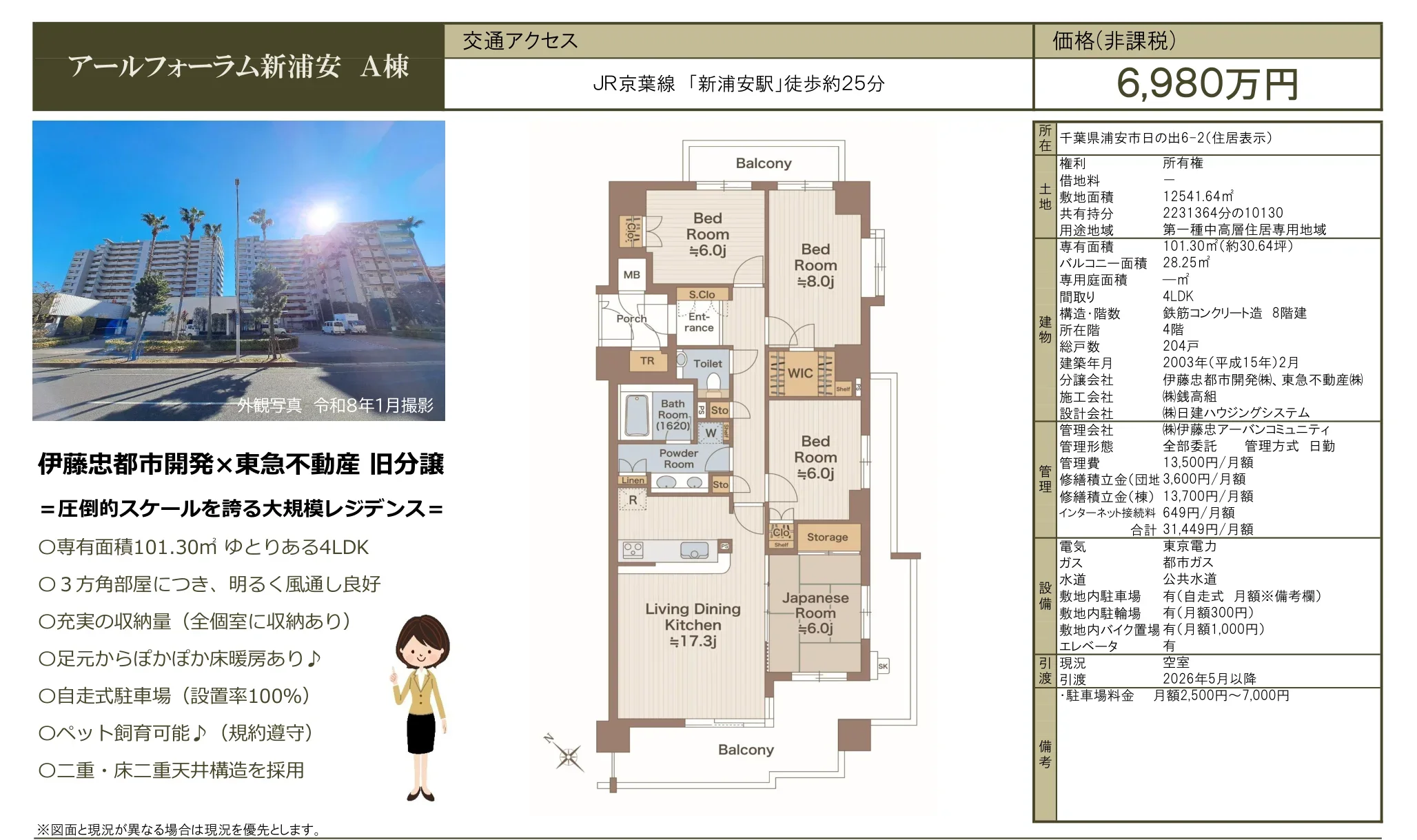 アールフォーラム新浦安 A棟 204 0