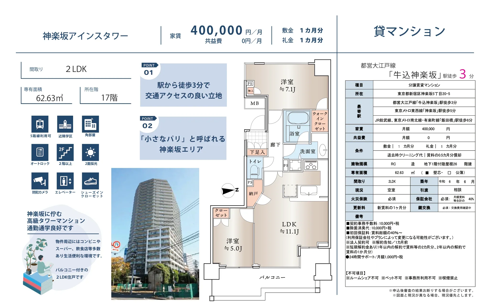 神楽坂アインスタワー 17号 0