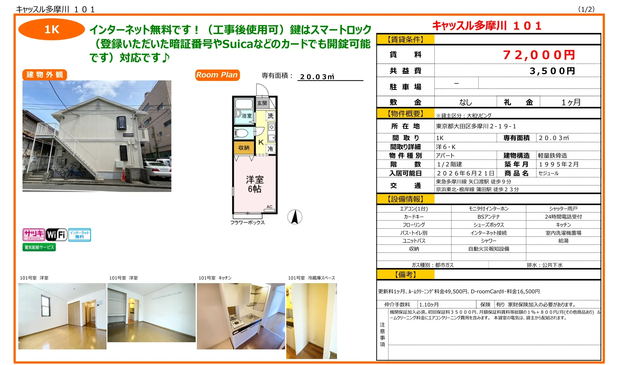 キャッスル多摩川 101 101号 0