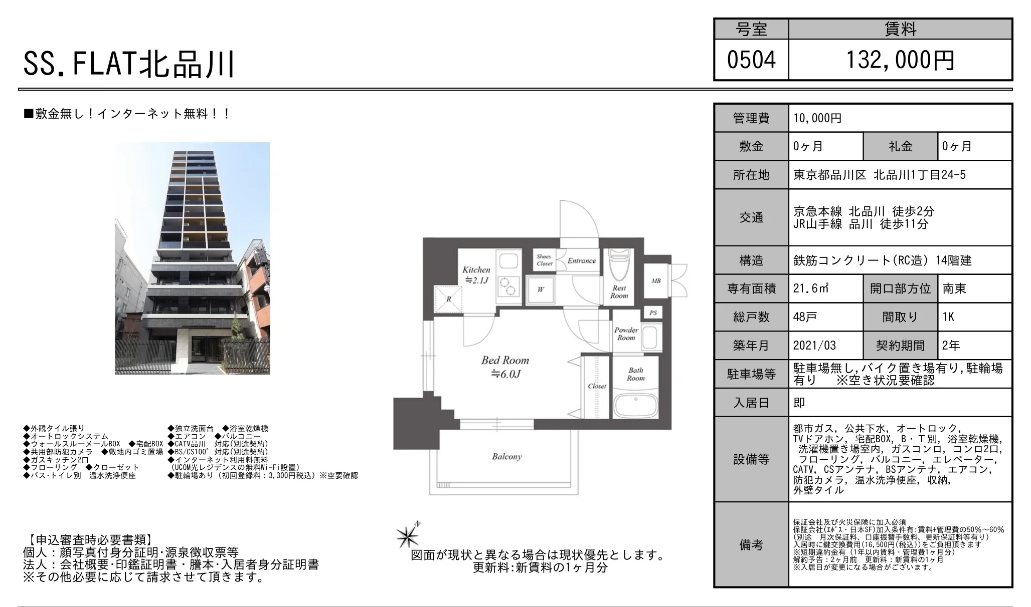 SS. FLAT北品川 0504号 0