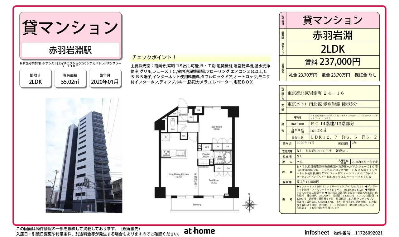 ＨＦ正光寺赤羽レジデンスⅡ 0