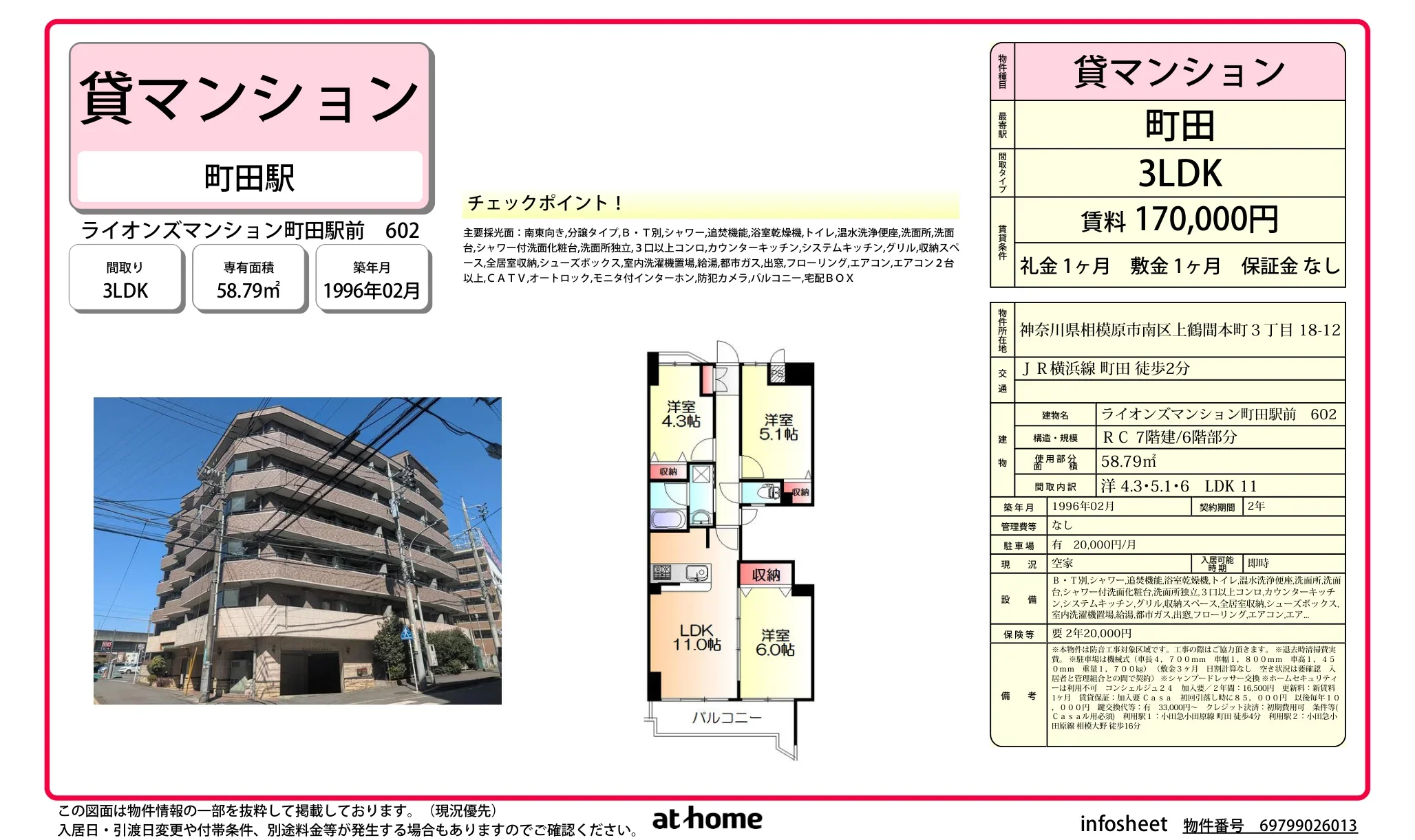 ライオンズマンション町田駅前602 602 0