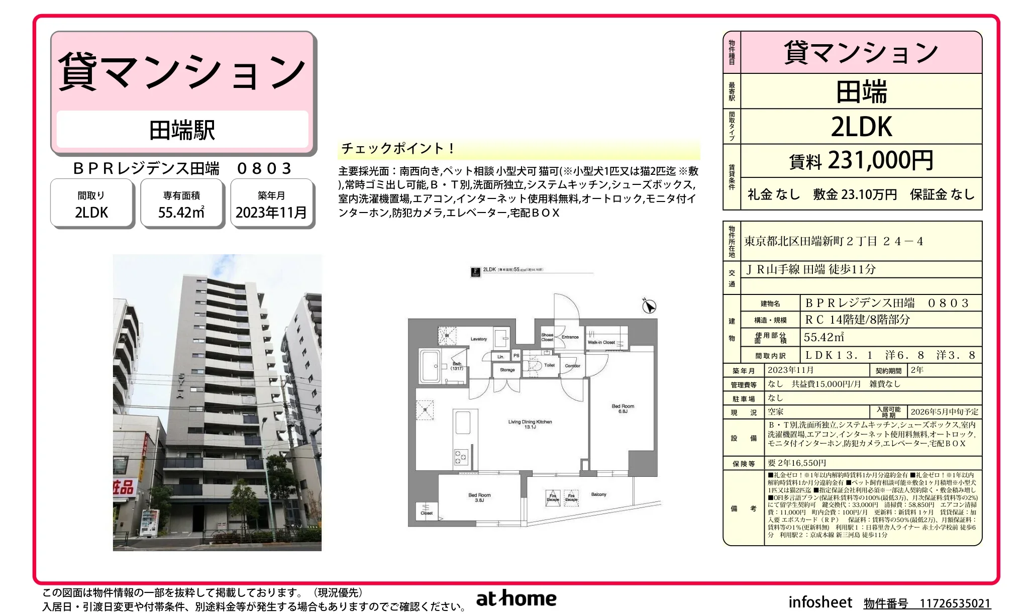 ＢＰＲレジデンス田端 0