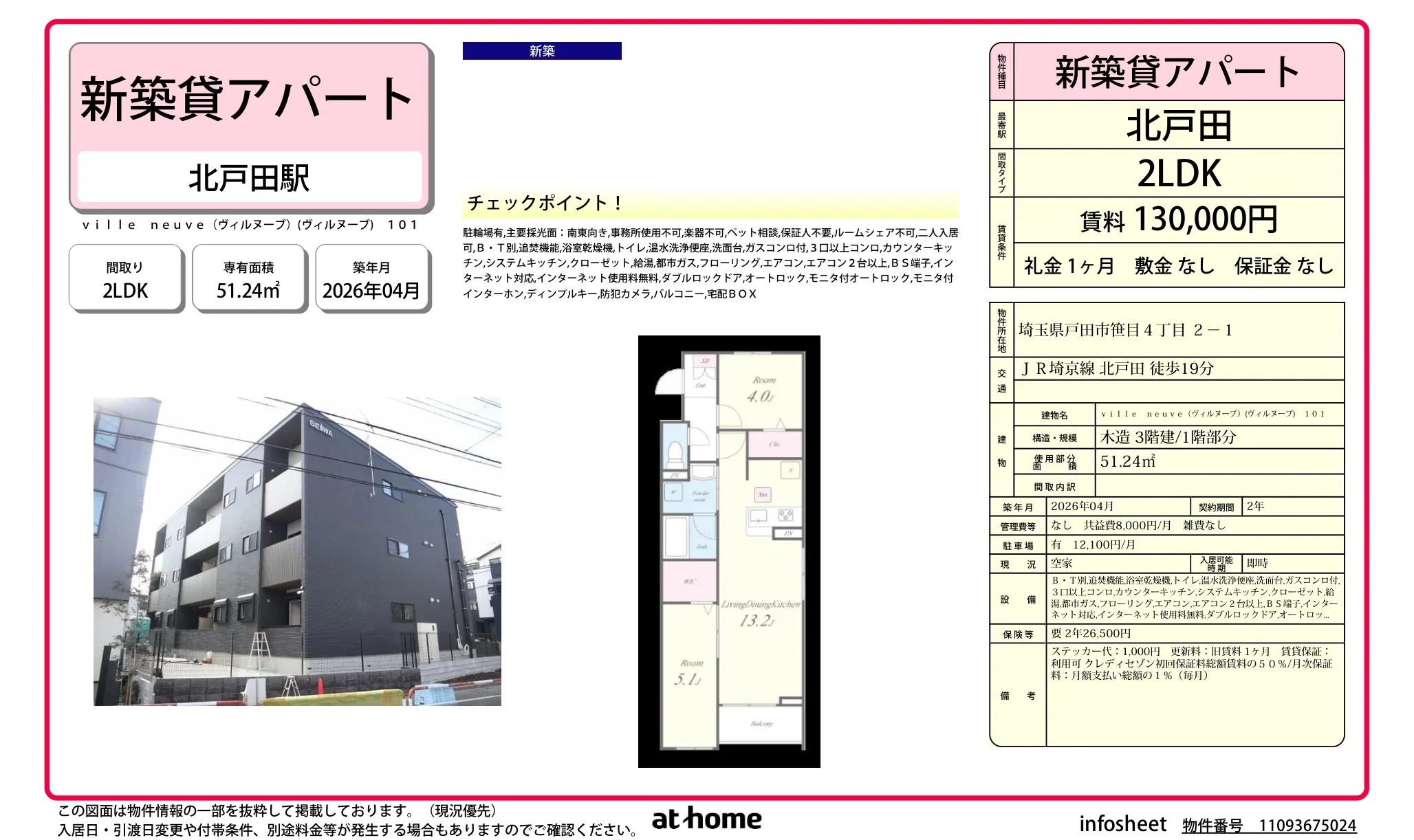 Brand New 2LDK Condo in Niizominami 0