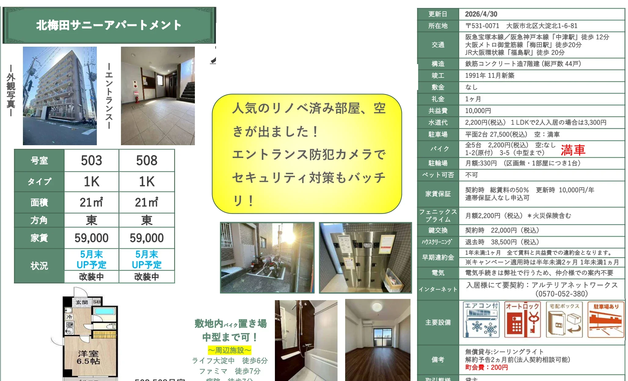 北梅田サニーアパートメント 2
