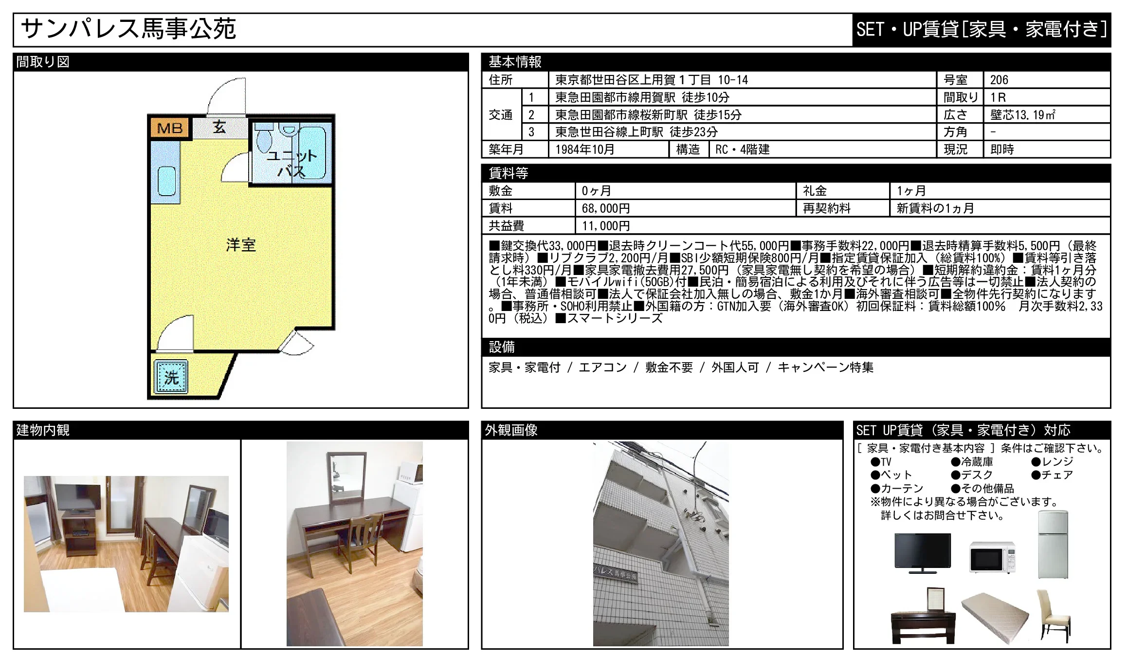 サンパレス馬事公苑 206号 0