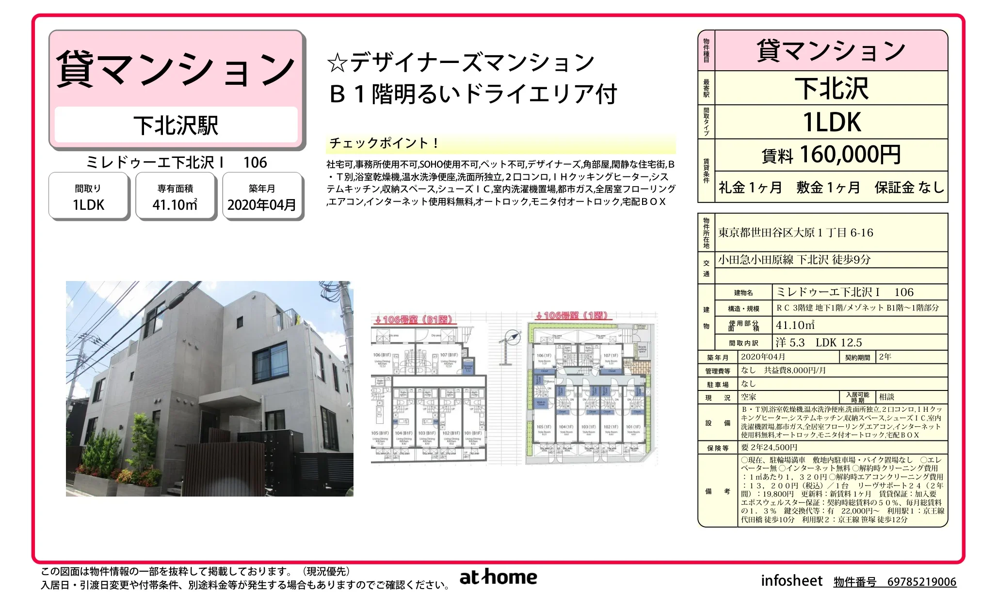 ミレドゥーエ下北沢Ⅰ 0