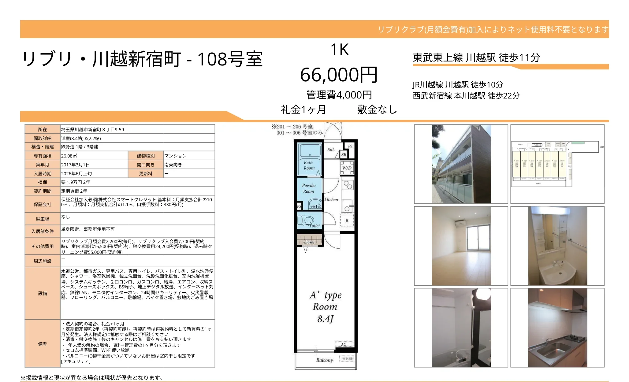 リブリ 川越新宿町 108号 0