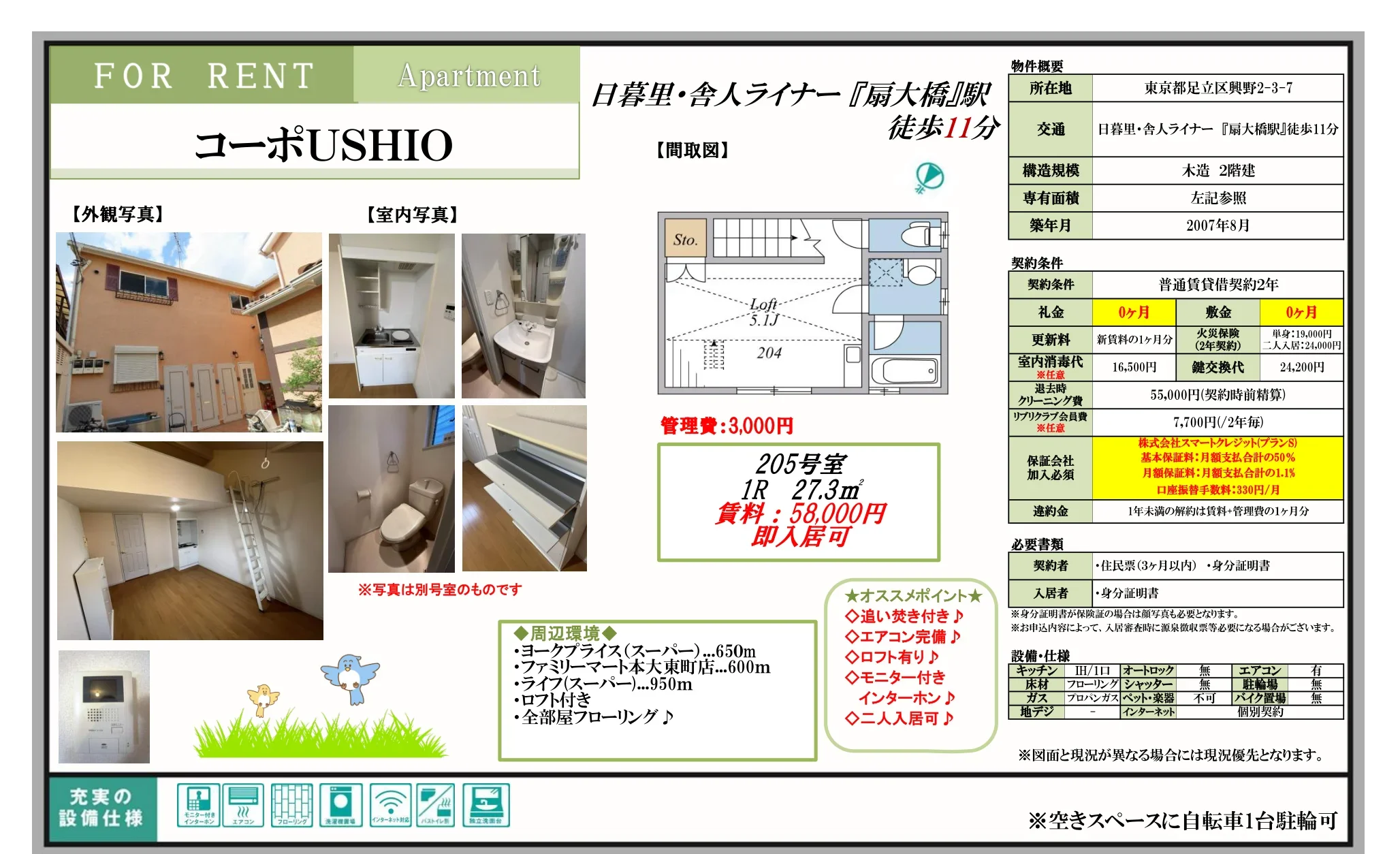 コーポUSHIO 205号 0