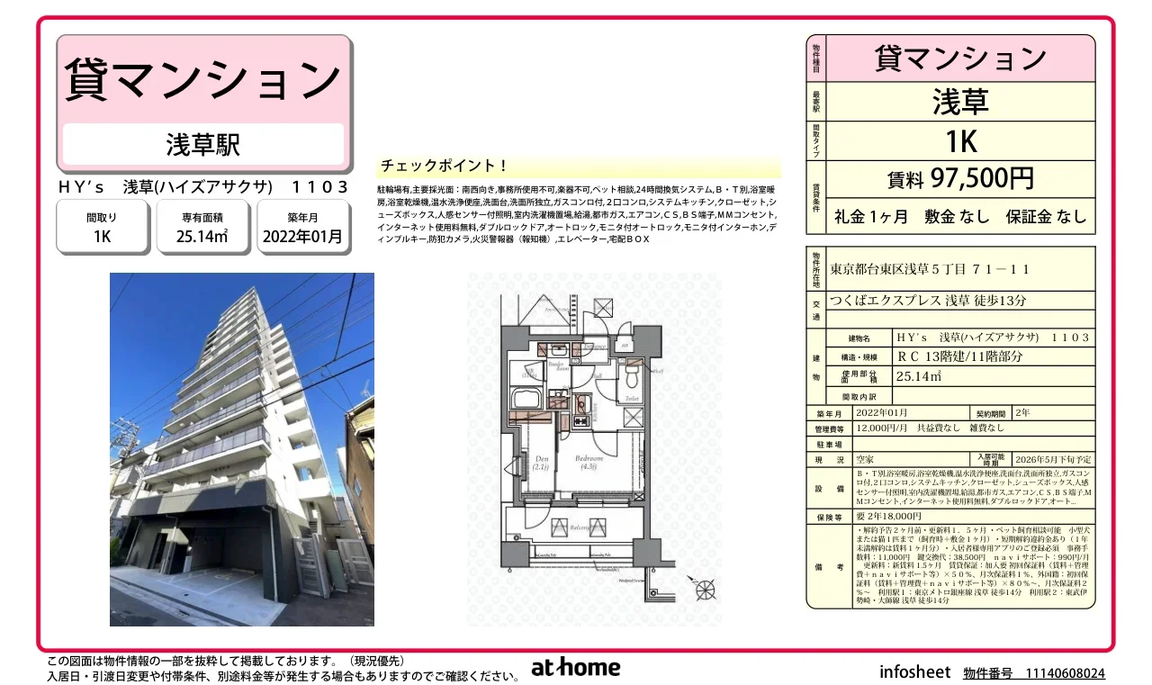 Modern Studio Condo in Asakusabashi 0