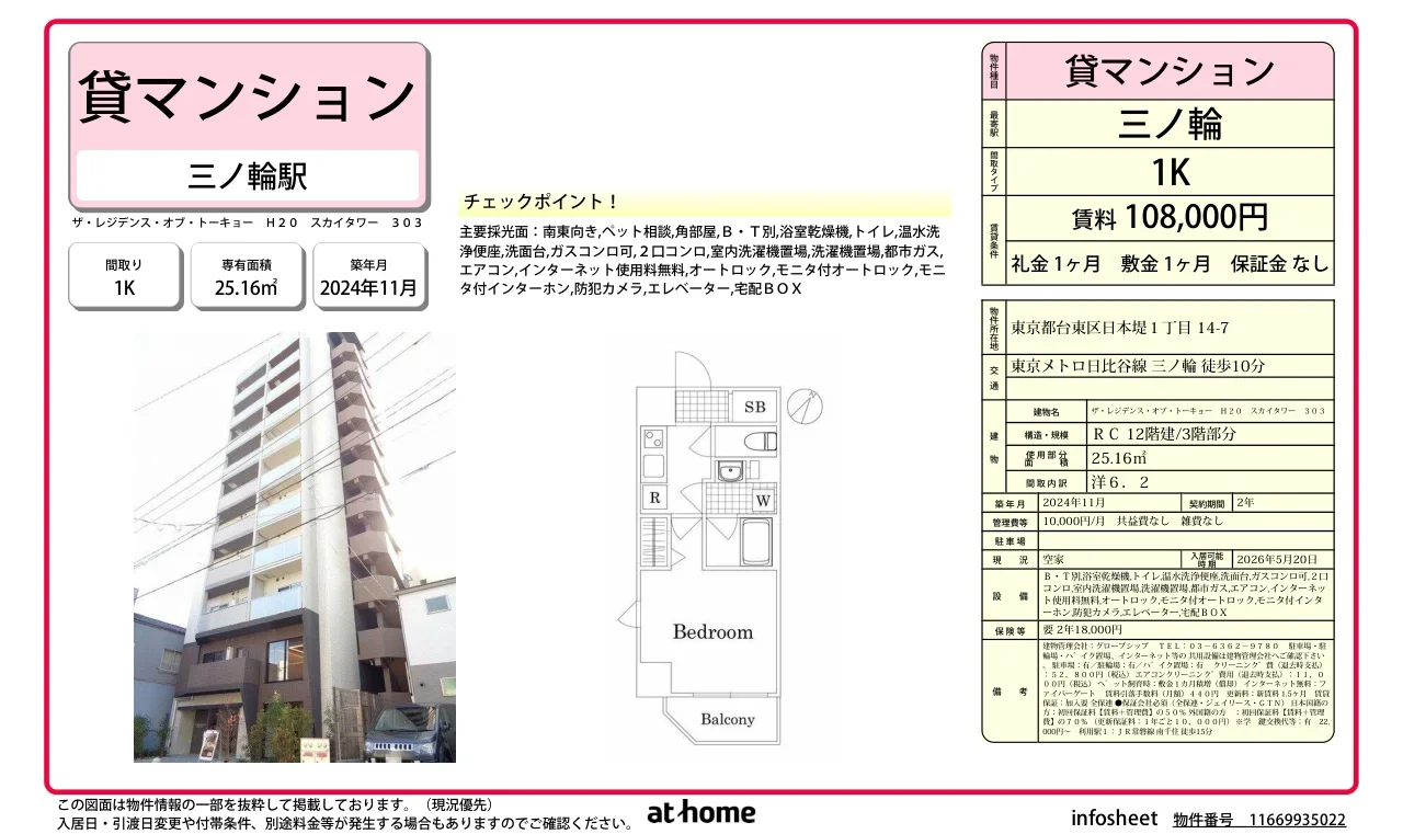 Brand New Studio Condo in Nihonzutsumi 0