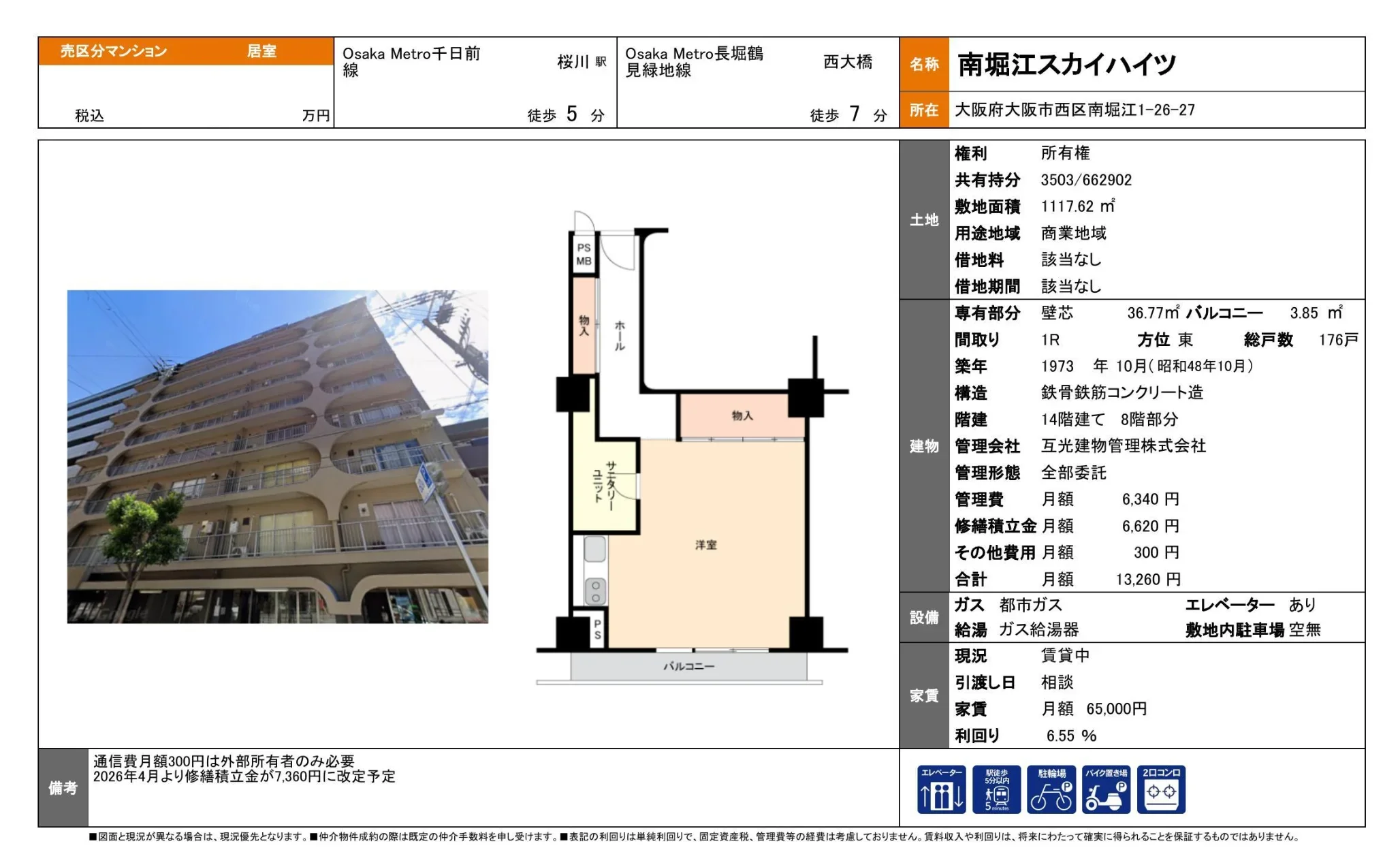 Vintage Studio Condo Near Station in Minamihorie 2