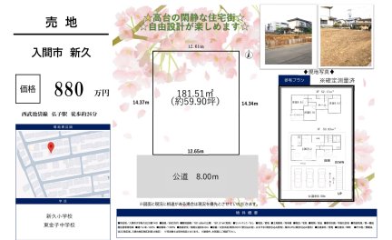 埼玉県入間市大字新久 土地