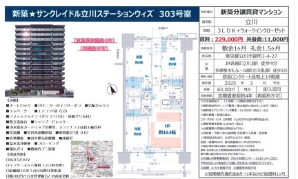 サンクレイドル立川ステーションウィズ　３０３号室