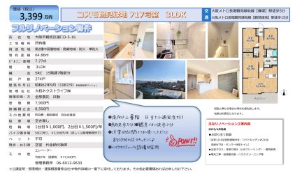 コスモ鶴見緑地　南向きバルコニー