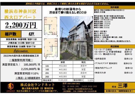 横浜市神奈川区西大口アパート