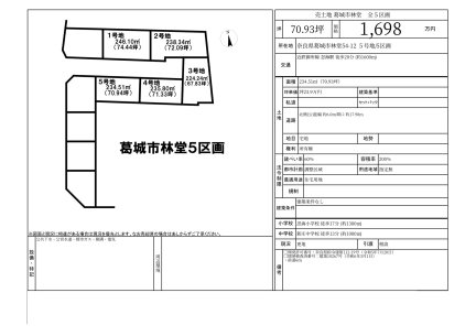 奈良県葛城市林堂 土地