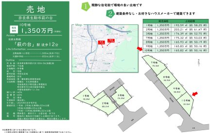 奈良県生駒市萩の台 土地