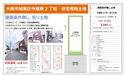大阪府大阪市城東区今福東2丁目 土地