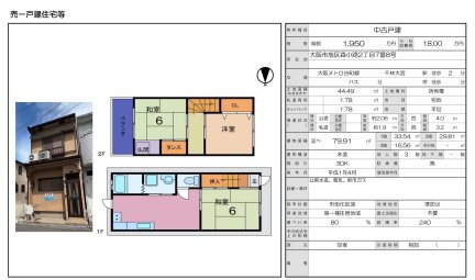 大阪府大阪市旭区森小路2丁目 一戸建て