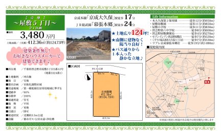 千葉県習志野市屋敷5丁目 土地