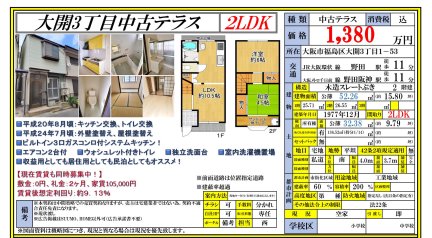 大阪府大阪市福島区大開3丁目 一戸建て