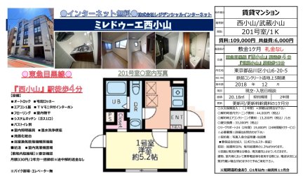 ミレドゥーエ西小山　２０１号室