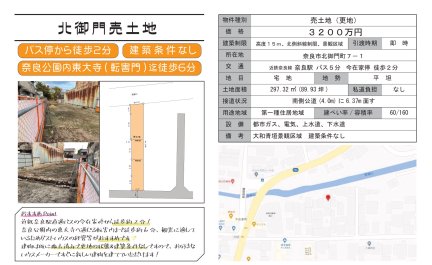 奈良県奈良市北御門町 土地