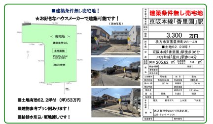 大阪府枚方市東香里元町 土地