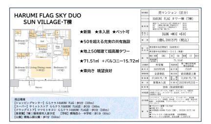 ＨＡＲＵＭＩ　ＦＬＡＧ　ＳＫＹ　ＤＵＯ　Ｔ棟　ＳＵＮ　ＶＩＬＬＡＧＥ