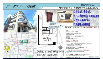 （ＤＯＧ可・ＳＯＨＯ可・ＡＤ設定１００）アークステージ綾瀬　５０１