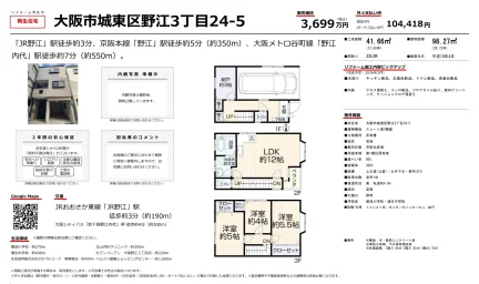 大阪府大阪市城東区野江３丁目 中古戸建 2