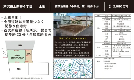 埼玉県所沢市上新井4丁目 売地 0