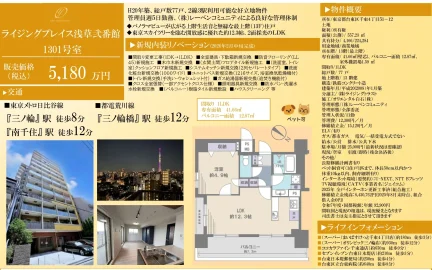 ライジングプレイス浅草弐番館 1301号室 1301号 0