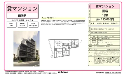 Modern 1DK Condo in Tabatashimmachi 0