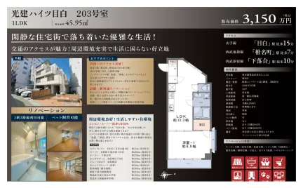 光ハイツ目白 203号 0