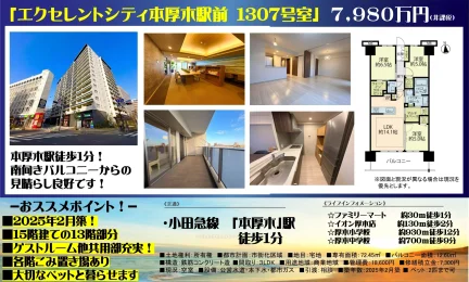 エクセレントシティ本厚木駅前 1307号 0