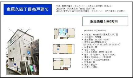 東尾久四丁目売戸建て 0
