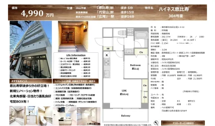 ハイネス恵比寿 304号 0