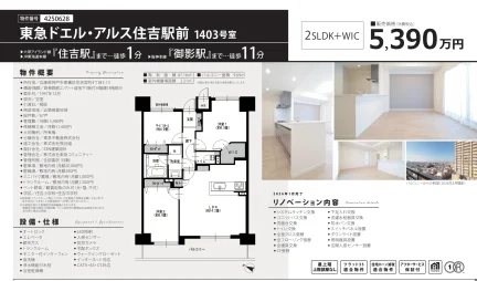 東急ドエルアルス住吉駅前 1403号 0