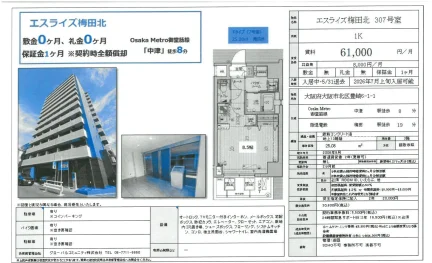 エスライズ梅田北 307号室 307号 0