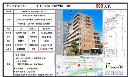 ダイアパレス新大阪 309 309号 0