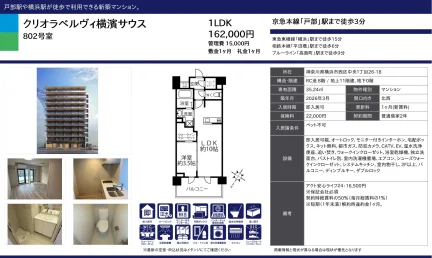 クリオラベルヴィ横濱サウス 802号 0