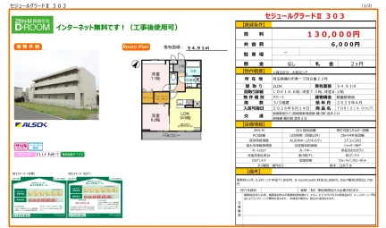 セジュールグラードⅡ 303号 0