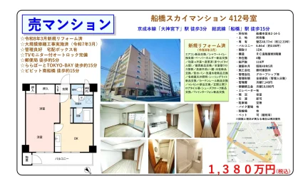 船橋スカイマンション 412号 0