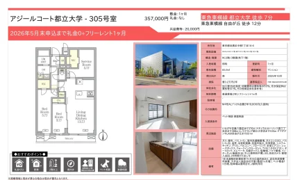 アジールコート都立大学 305号 0