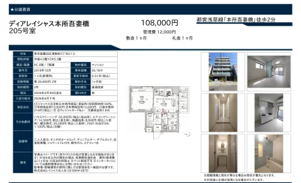 ディアレイシャス本所吾妻橋 205号 0