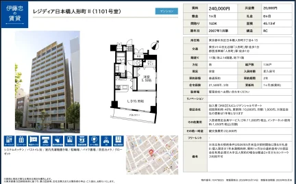 レジディア日本橋人形町Ⅱ 1101号 0