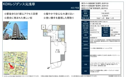 KDXレジデンス元浅草 403号 0